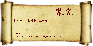Nick Kámea névjegykártya